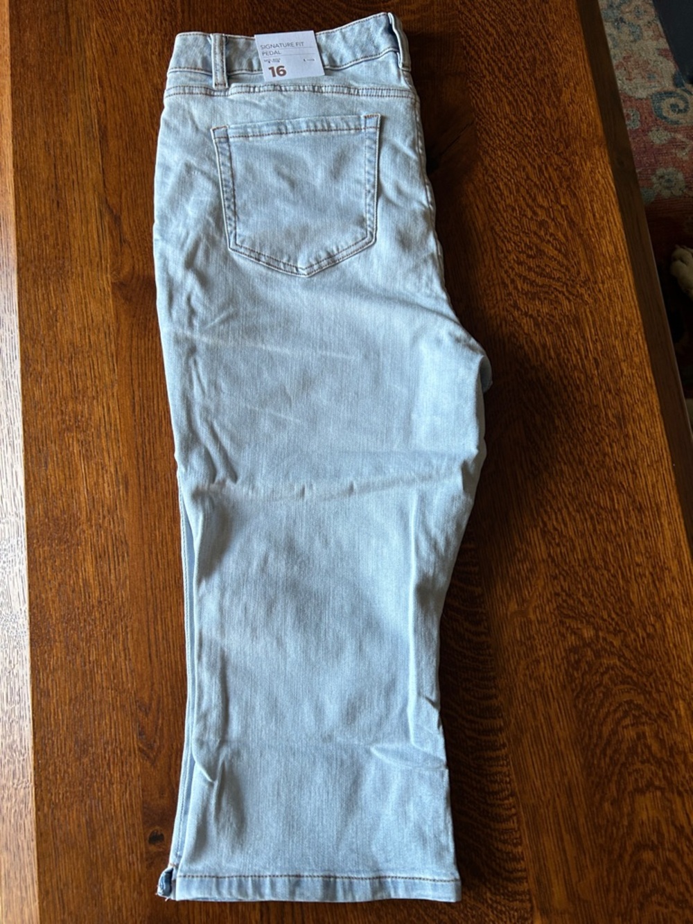 Lane Bryant mid-rise Pedal Jeans in Light Blue.